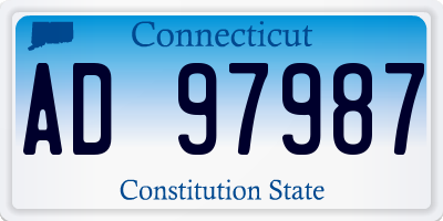 CT license plate AD97987