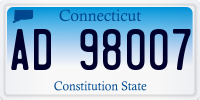 CT license plate AD98007