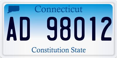 CT license plate AD98012