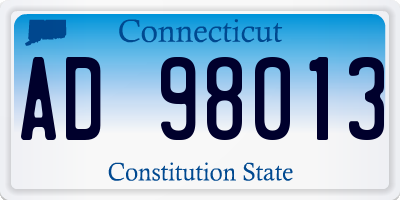CT license plate AD98013