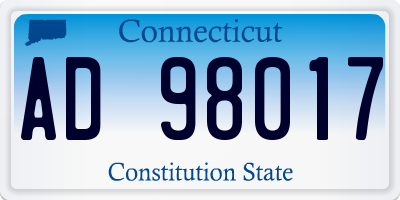 CT license plate AD98017