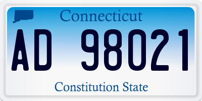 CT license plate AD98021