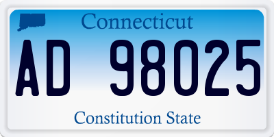 CT license plate AD98025