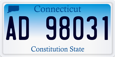 CT license plate AD98031