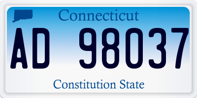 CT license plate AD98037