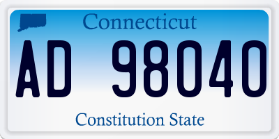 CT license plate AD98040