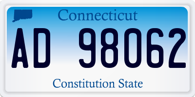 CT license plate AD98062