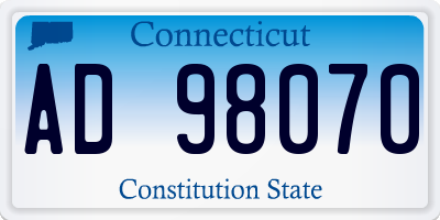 CT license plate AD98070