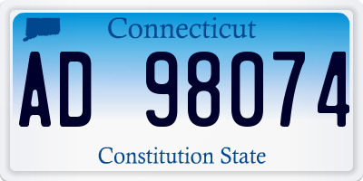 CT license plate AD98074