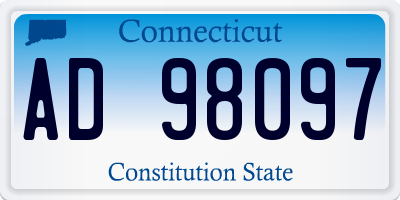 CT license plate AD98097
