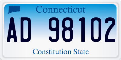 CT license plate AD98102