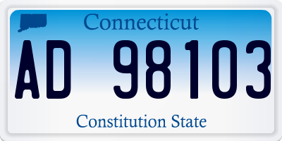 CT license plate AD98103