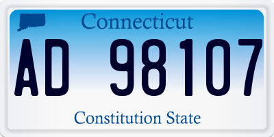 CT license plate AD98107
