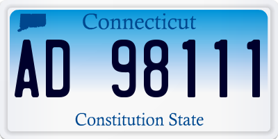 CT license plate AD98111