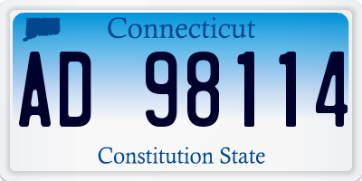 CT license plate AD98114