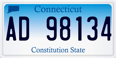 CT license plate AD98134