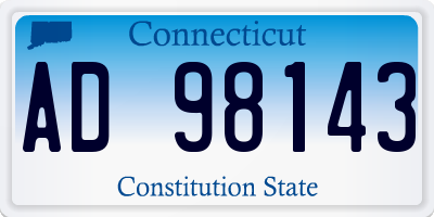 CT license plate AD98143