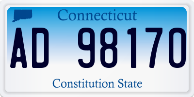 CT license plate AD98170