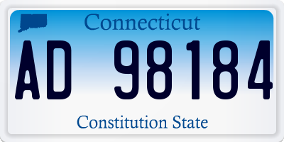CT license plate AD98184