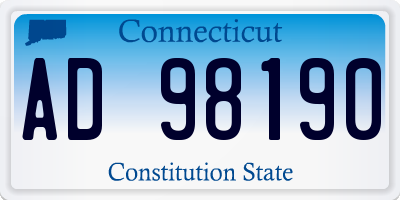 CT license plate AD98190