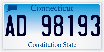 CT license plate AD98193