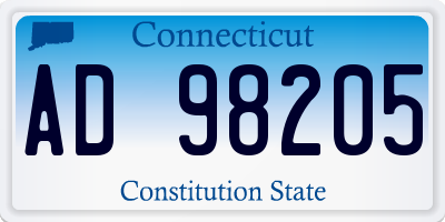 CT license plate AD98205