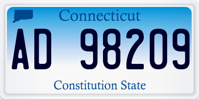 CT license plate AD98209