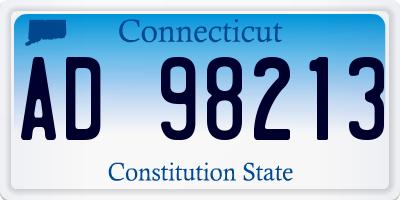 CT license plate AD98213