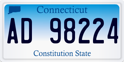 CT license plate AD98224