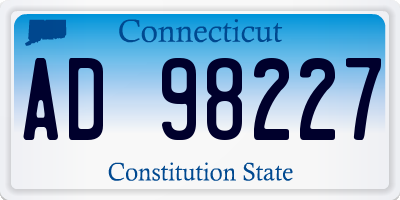 CT license plate AD98227
