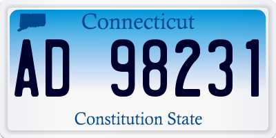 CT license plate AD98231