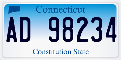 CT license plate AD98234