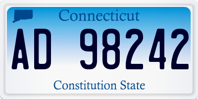 CT license plate AD98242