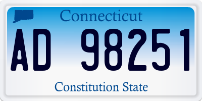 CT license plate AD98251