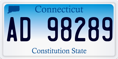 CT license plate AD98289