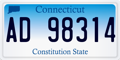 CT license plate AD98314