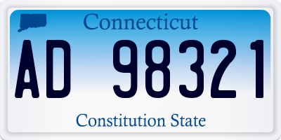 CT license plate AD98321