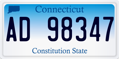 CT license plate AD98347