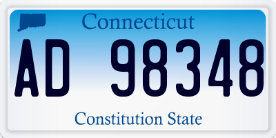 CT license plate AD98348