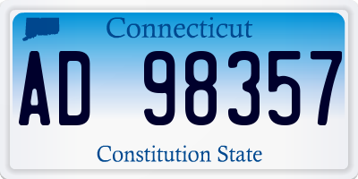 CT license plate AD98357