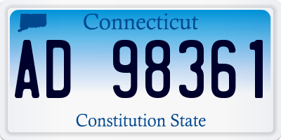 CT license plate AD98361