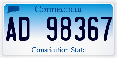 CT license plate AD98367