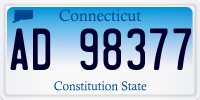 CT license plate AD98377