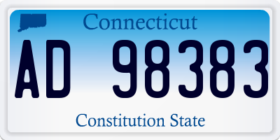 CT license plate AD98383