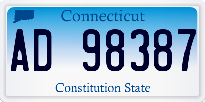 CT license plate AD98387