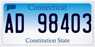 CT license plate AD98403
