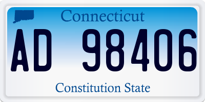 CT license plate AD98406