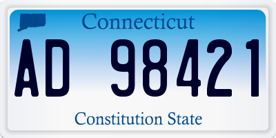 CT license plate AD98421