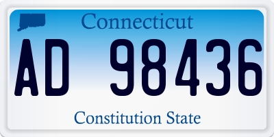 CT license plate AD98436