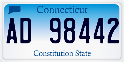 CT license plate AD98442
